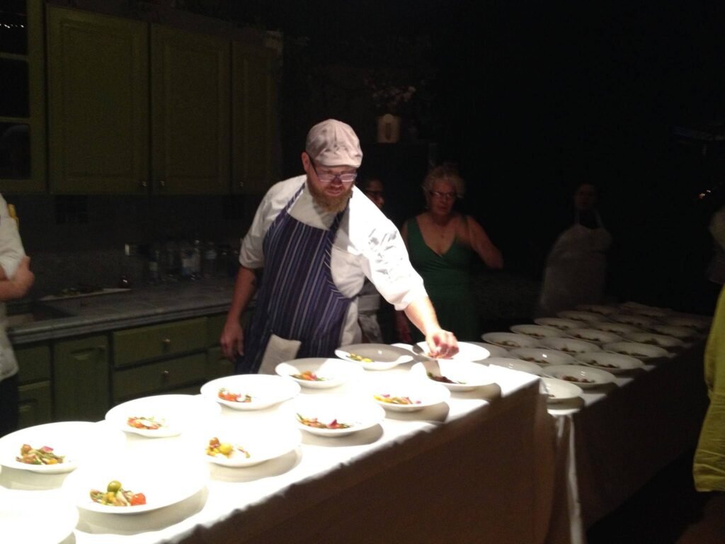 Chef Keith Kalmanowicz plating a course