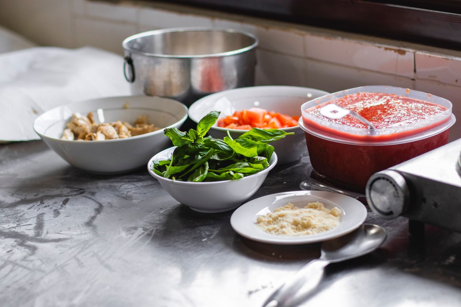 Ingredients laid out on a kitchen counter