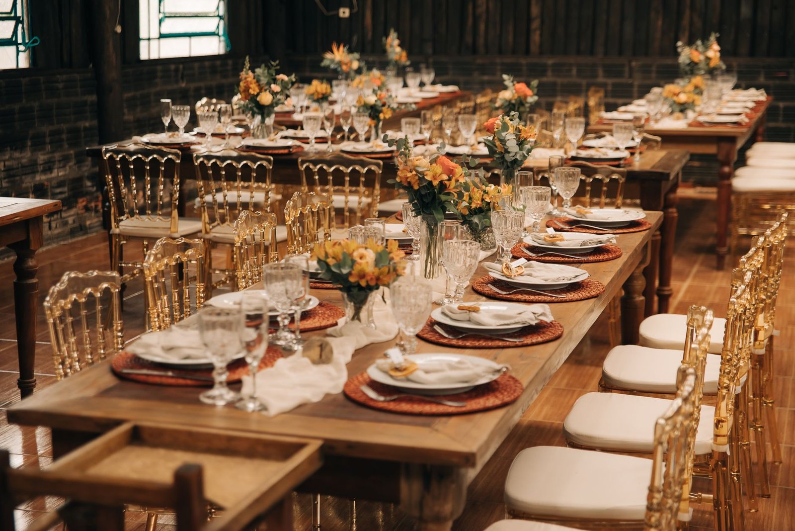 A small table set for an intimate wedding dinner