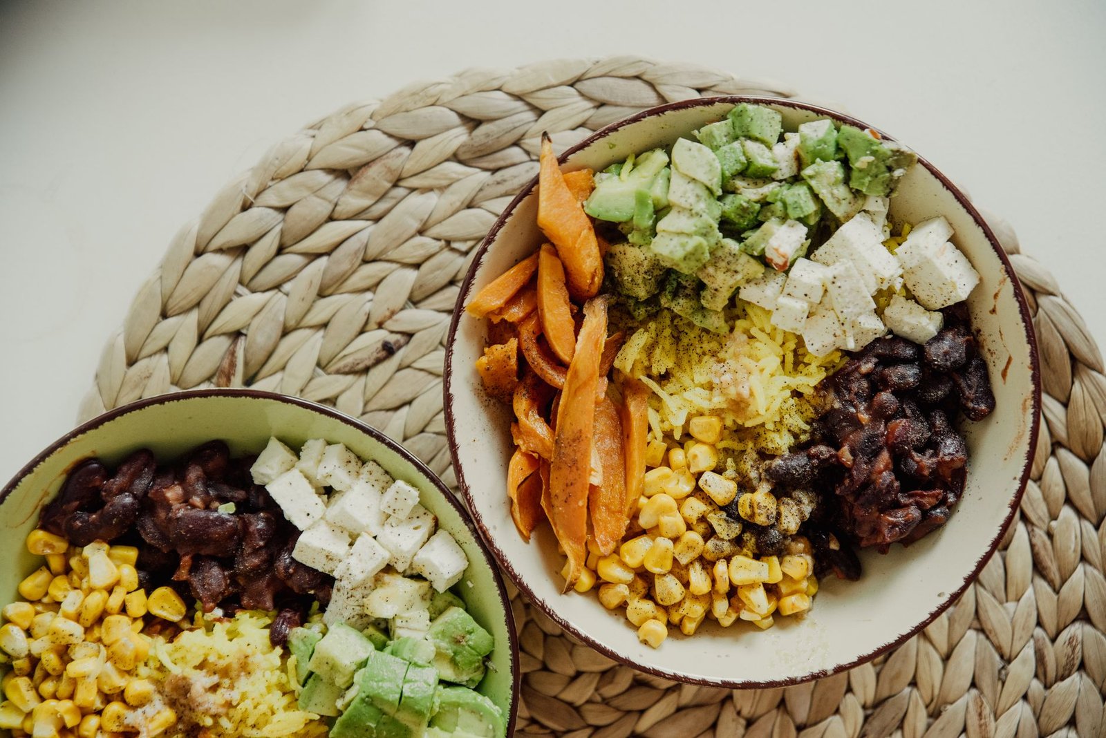 Fresh vegetable bowls prepared for a group